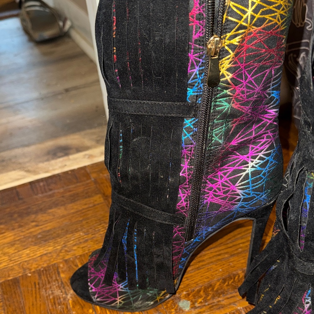 Colorful Fringe Women's Boots